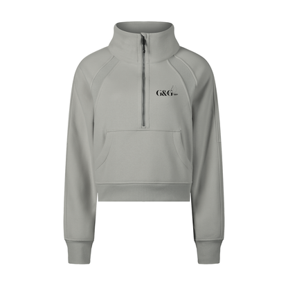 G&G CROP HALF ZIP HOODED SWEATSHIRT