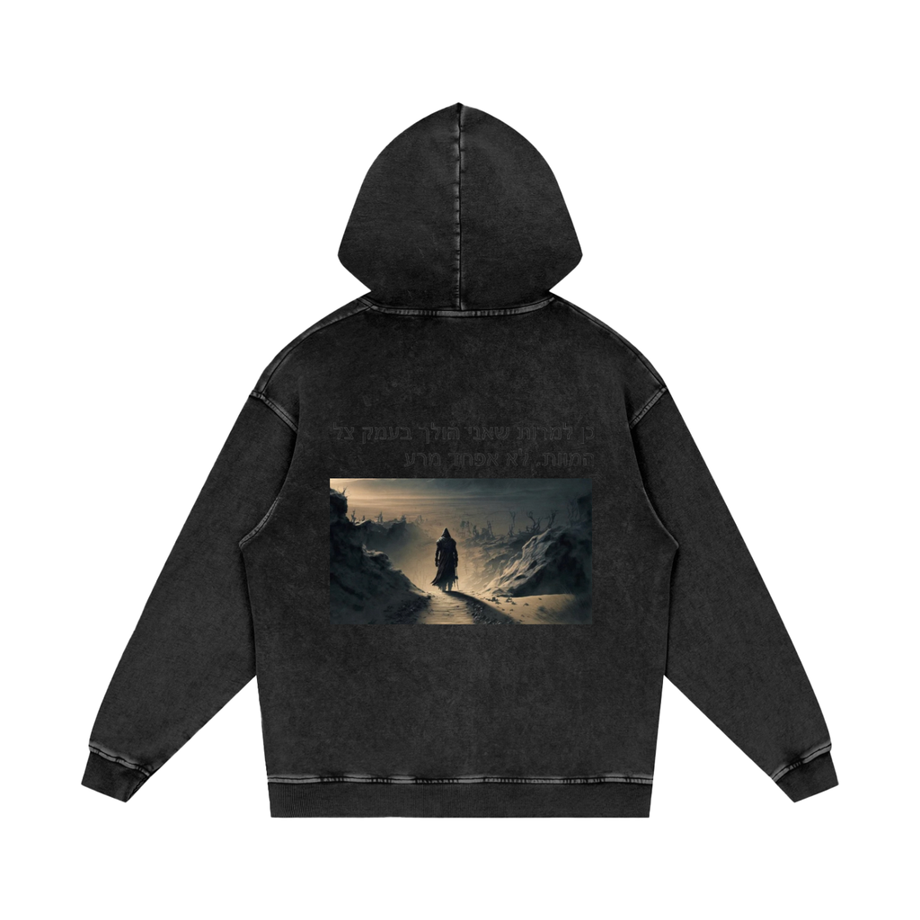 G&G Snow Washed Loose Cotton Hoodie-Black