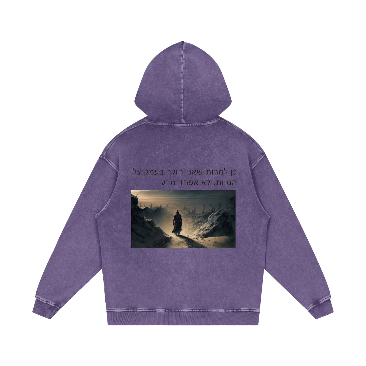 G&G Snow Washed Loose Cotton Hoodie-Black