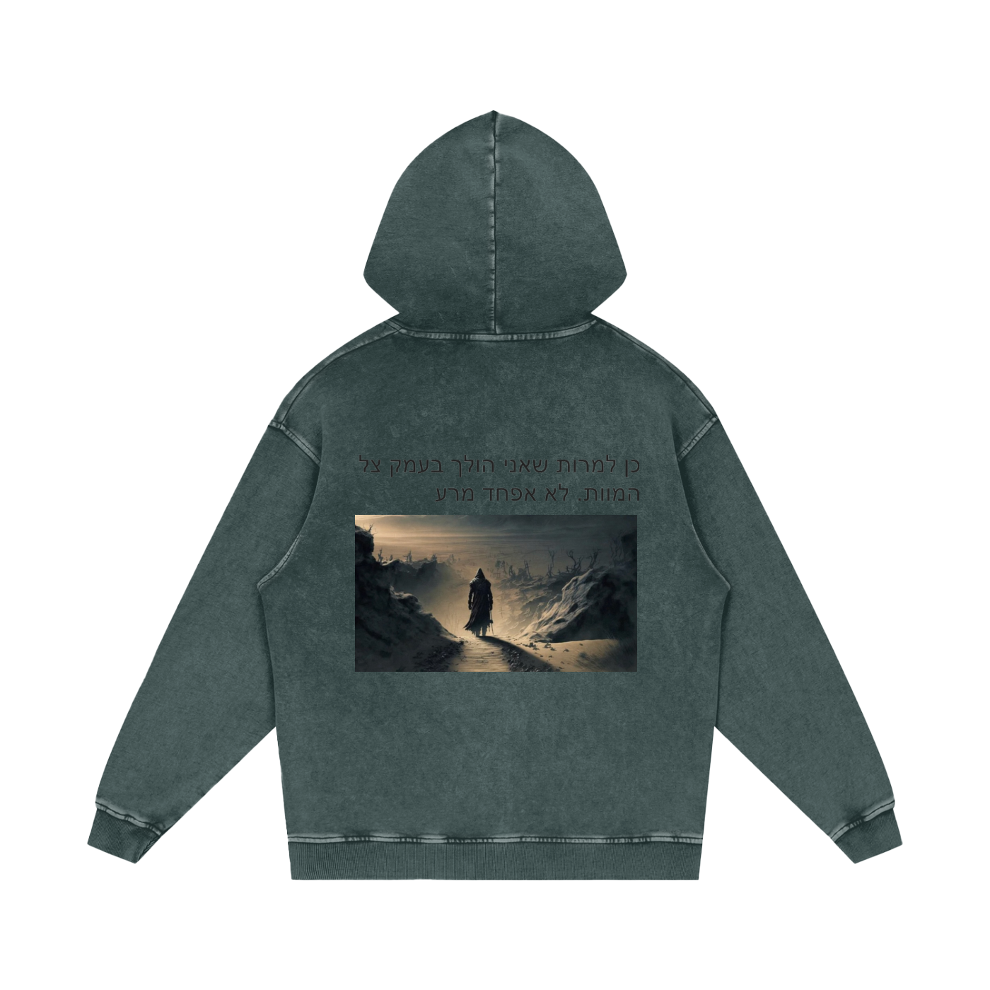 G&G Snow Washed Loose Cotton Hoodie-Black