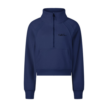 G&G CROP HALF ZIP HOODED SWEATSHIRT