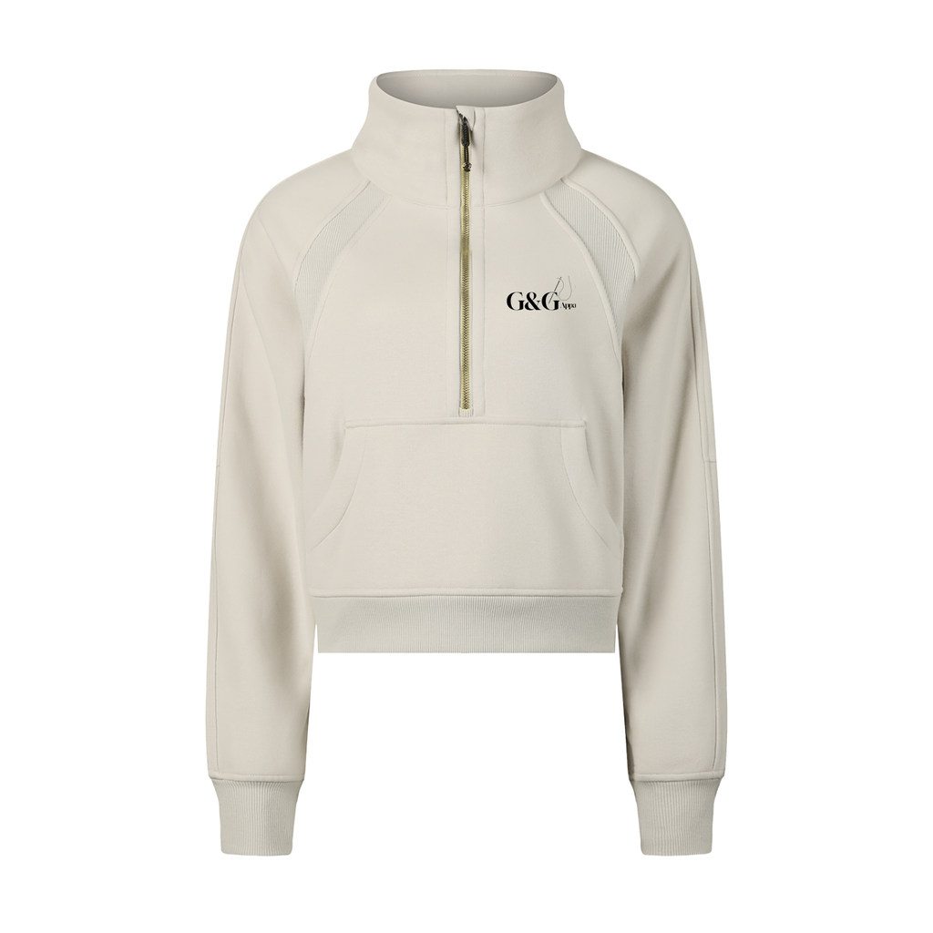 Cropped Half-Zip Sweatshirt