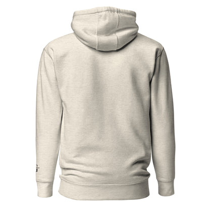Beige hoodie shown from the back on a white background