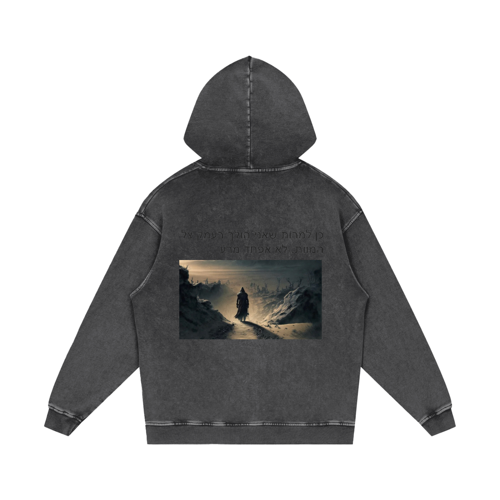 G&G Snow Washed Loose Cotton Hoodie-Black