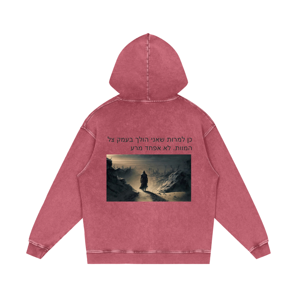 G&G Snow Washed Loose Cotton Hoodie-Black