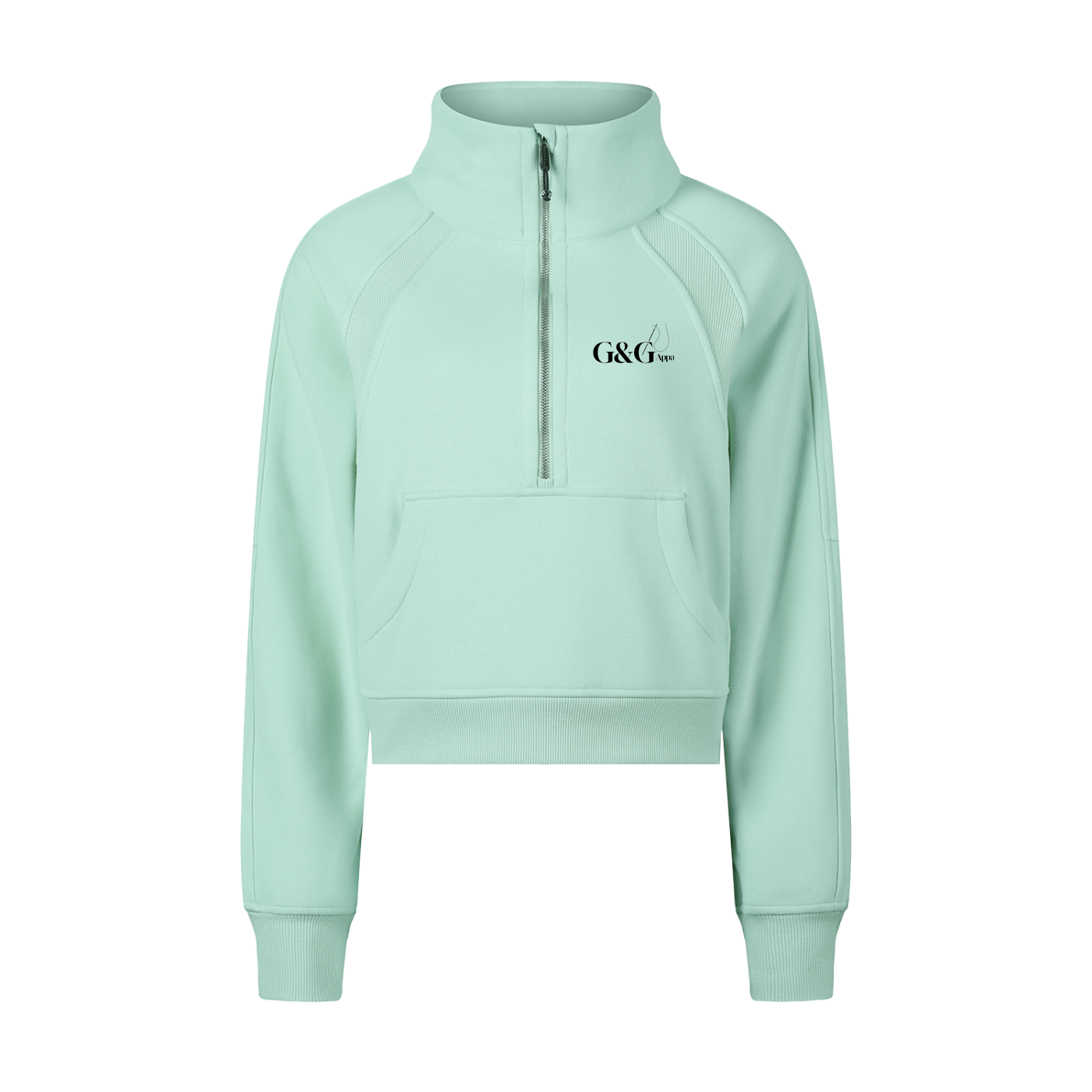Cropped Half-Zip Sweatshirt